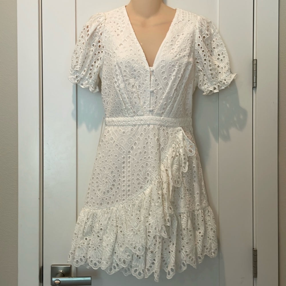 Yumi Kim Anthropologie cotton eyelet dress Petite small